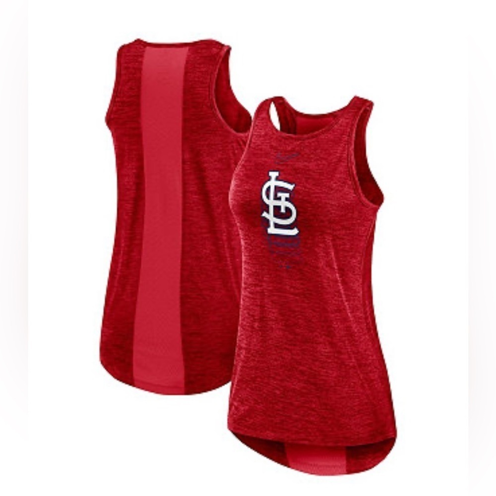 Nike Women's Red St. Louis Cardinals Logo Fade High Neck Performance Tank Top